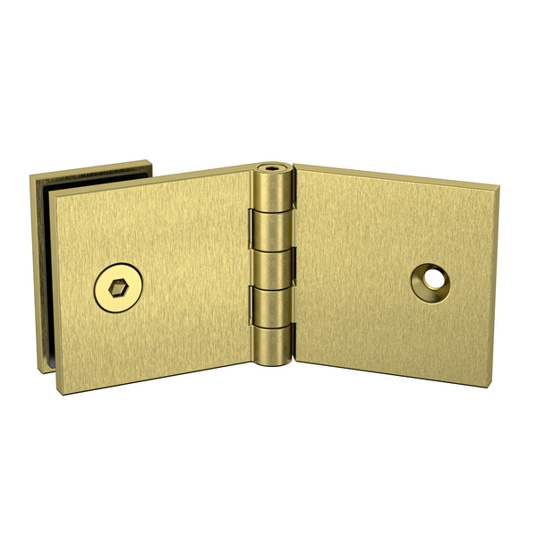 Adjustable Angle Wall to Glass Brackets with 30mm Cover plate - Brushed Brass