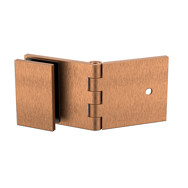 Adjustable Angle Wall to Glass Brackets with 30mm Cover plate - Brushed Rose Gold