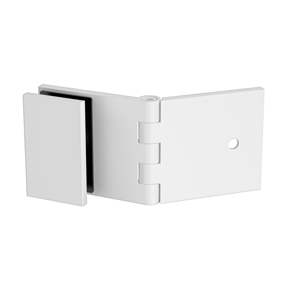 Adjustable Angle Wall to Glass Brackets with 30mm Cover plate - White