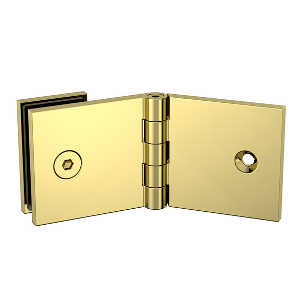 Adjustable Angle Wall to Glass Brackets with 30mm Cover plate - Polished Gold