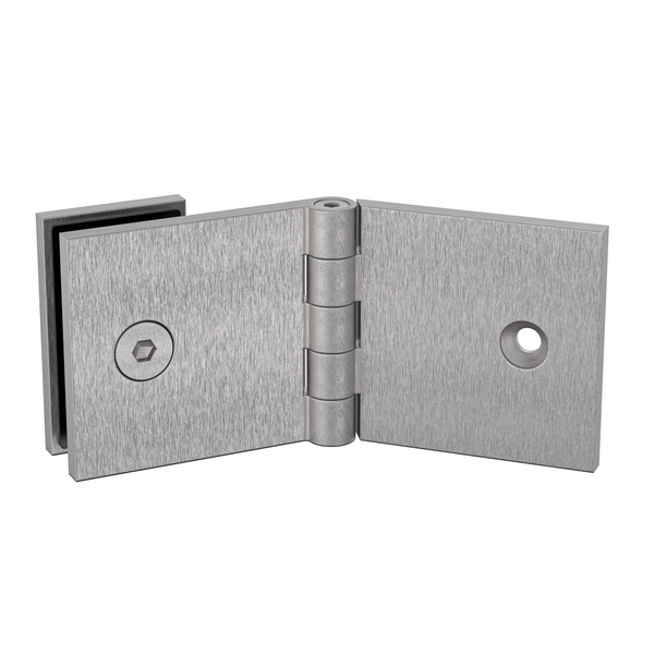 Adjustable Angle Wall to Glass Brackets with 30mm Cover plate - Satin Nickel