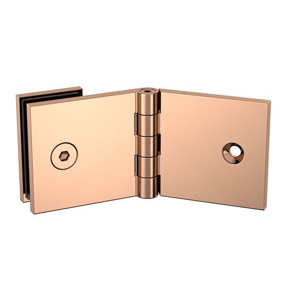Adjustable Angle Wall to Glass Brackets with 30mm Cover plate - Polished Rose Gold