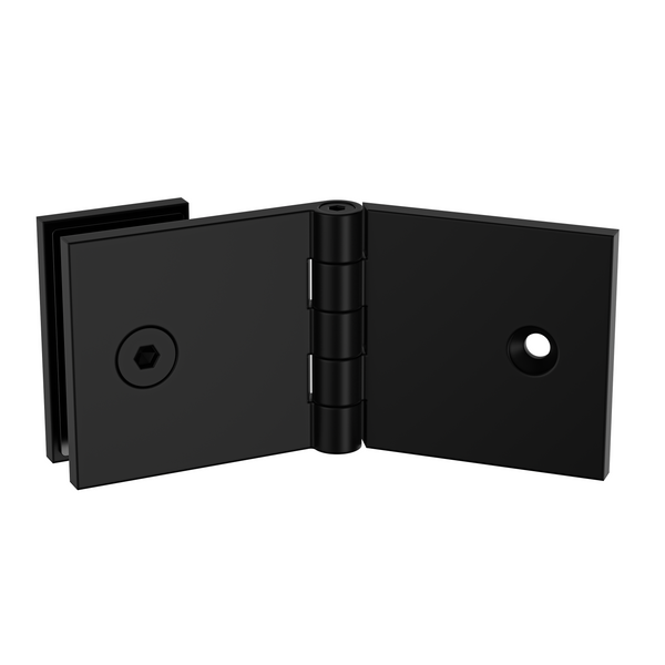 Adjustable Angle Wall to Glass Brackets with 30mm Cover plate - Matte Black