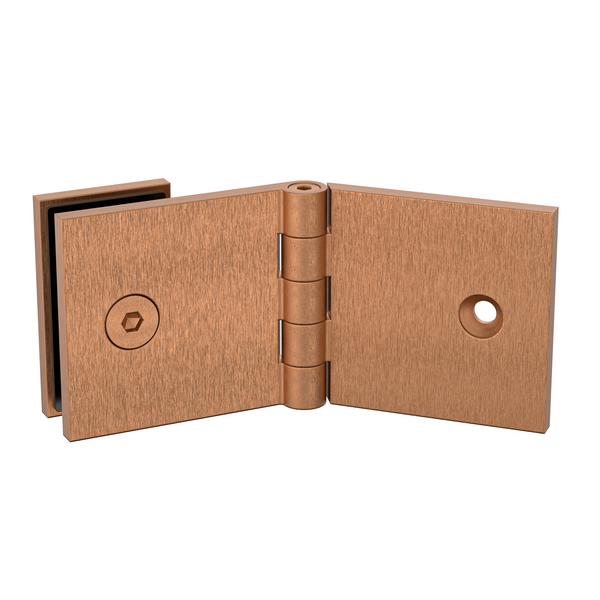 Adjustable Angle Wall to Glass Brackets with 30mm Cover plate - Brushed Rose Gold