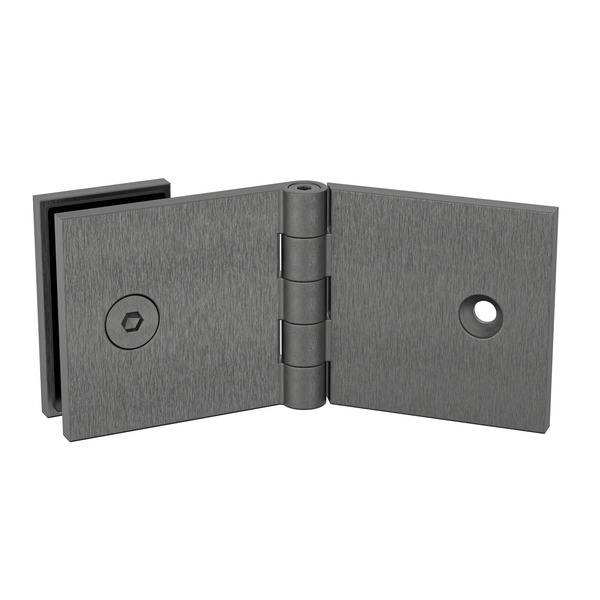 Adjustable Angle Wall to Glass Brackets with 30mm Cover plate - Brushed Gun Metal