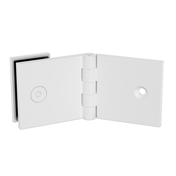 Adjustable Angle Wall to Glass Brackets with 30mm Cover plate - White