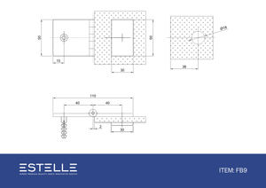 Adjustable Angle Wall to Glass Brackets with 30mm Cover plate - Polished Rose Gold