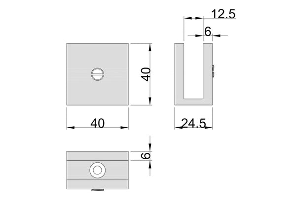 Boston Wall to Glass 90 Degree 12mm Clamp Raw Brushed Brass
