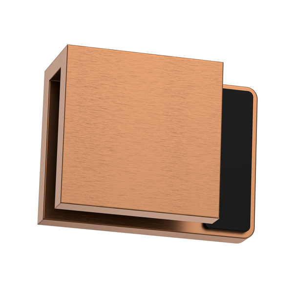 Boston Left Hand Glass to Glass 180 Degree Doorstop Brushed Rose Gold