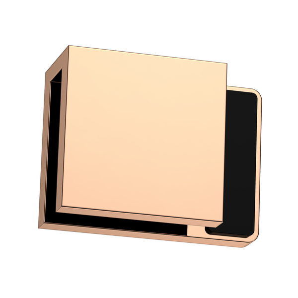 Boston Left Hand Glass to Glass 180 Degree Doorstop Polished Rose Gold