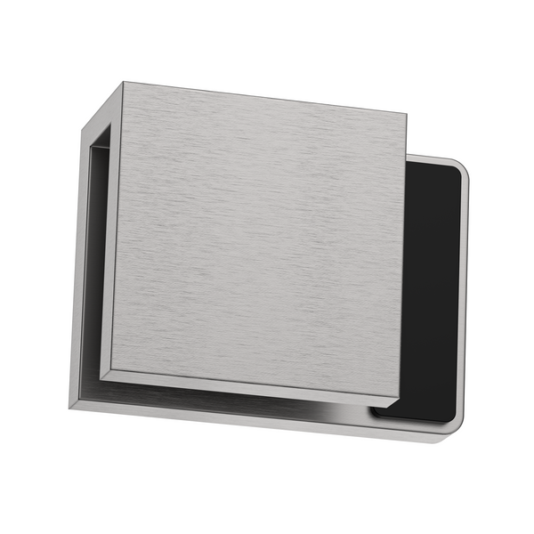 Boston Left Hand Glass to Glass 180 Degree Doorstop Satin Nickel
