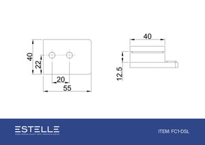 Boston Left Hand Glass to Glass 180 Degree Doorstop Polished Chrome