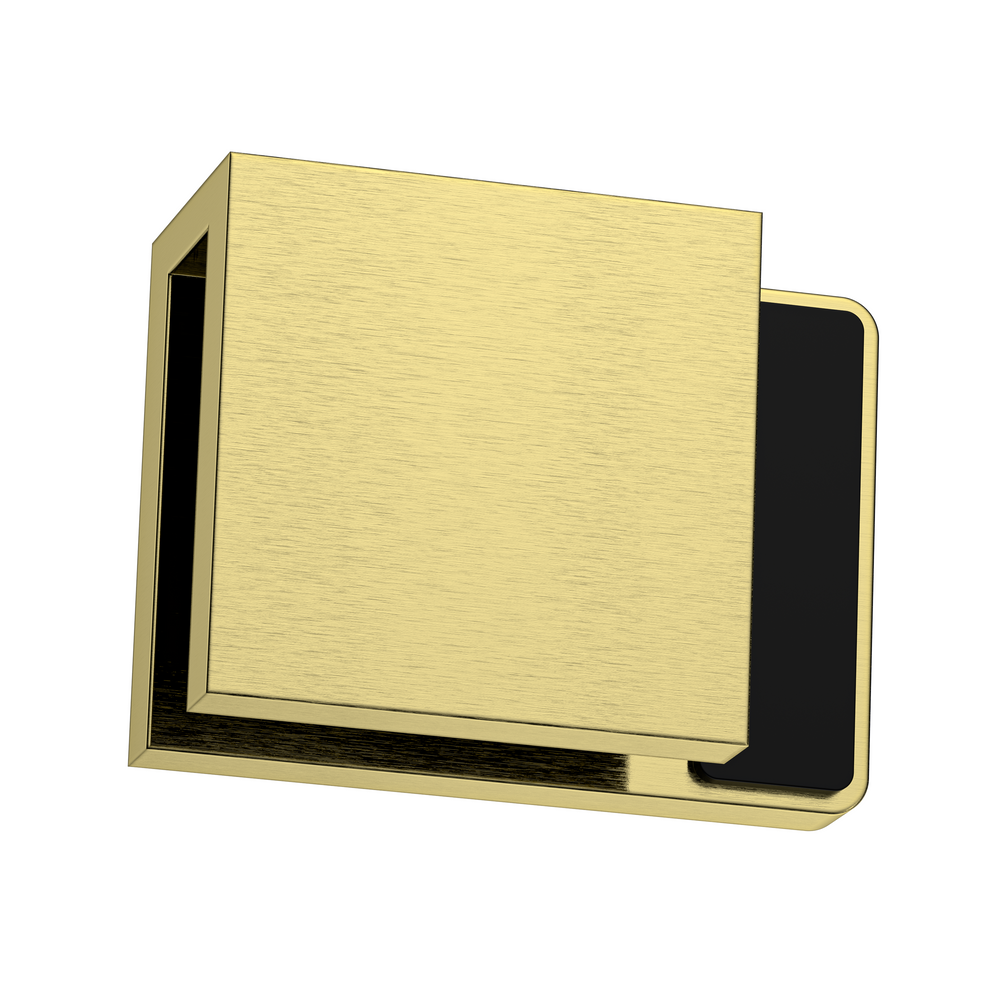 Boston Left Hand Glass to Glass 180 Degree Doorstop Raw Brushed Brass