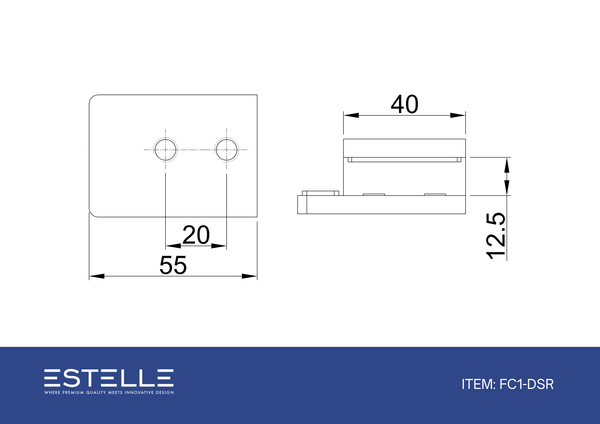 Boston Right Hand Glass to Glass 180 Degree Doorstop Brushed Brass