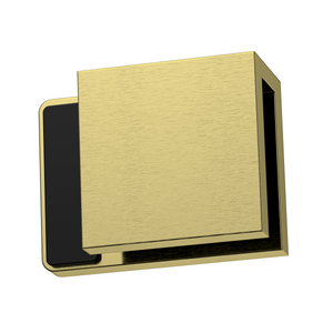 Boston Right Hand Glass to Glass 180 Degree Doorstop Raw Brushed Brass