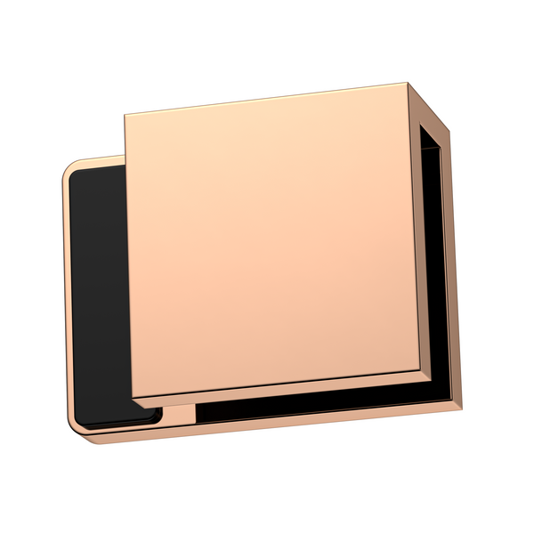 Boston Right Hand Glass to Glass 180 Degree Doorstop Polished Rose Gold