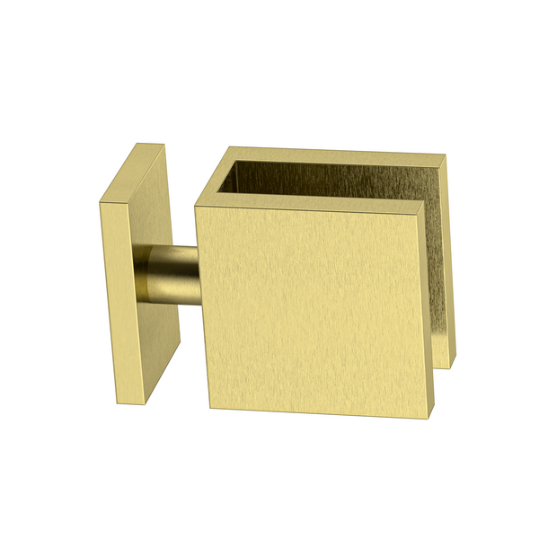 Boston 90 Degree Glass to Glass Clamp Raw Brushed Brass
