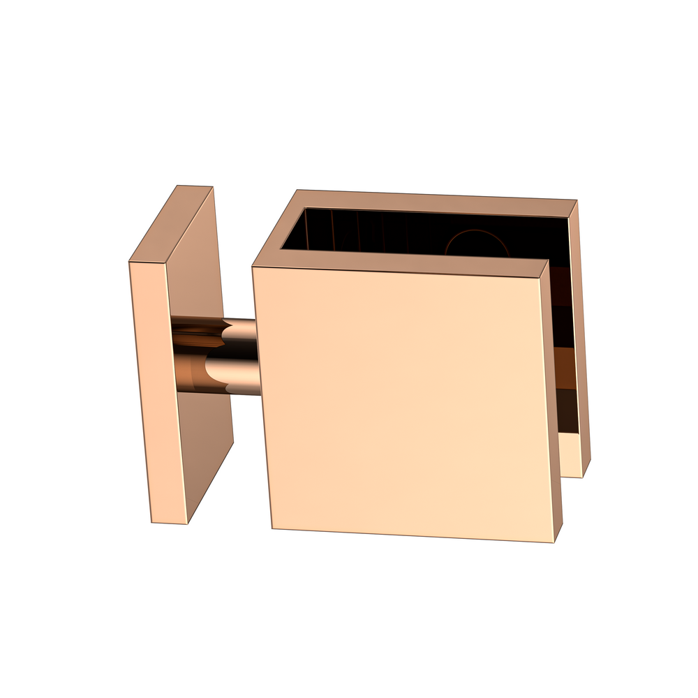 Boston 90 Degree Glass to Glass Clamp Polished Rose Gold