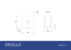 Boston Wall to Glass 90 Degree 10mm Clamp Brushed Brass