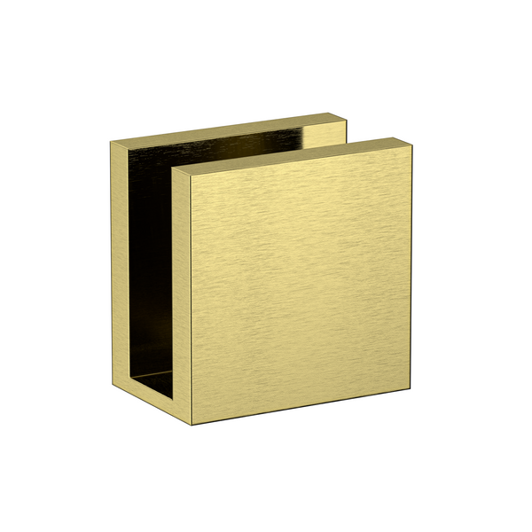 Boston Wall to Glass 90 Degree 6mm Clamp Raw Brushed Brass