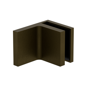Stealth Wall to Glass 90 Degree Clamp with Leg and Cover Plate - Antique Brass