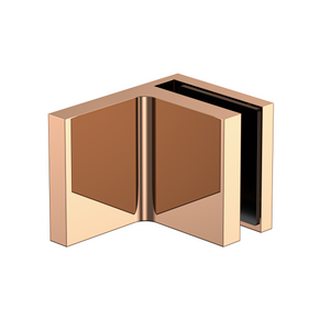 Stealth Wall to Glass 90 Degree Clamp with Leg and Cover Plate - Polished Rose Gold