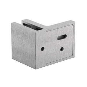 Stealth Wall to Glass 90 Degree Clamp with Leg and Cover Plate - Satin Nickel