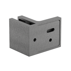 Stealth Wall to Glass 90 Degree Clamp with Leg and Cover Plate - Brushed Gun Metal