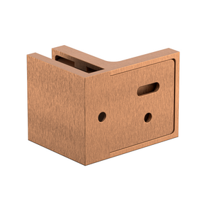 Stealth Wall to Glass 90 Degree Clamp with Leg and Cover Plate - Brushed Rose Gold