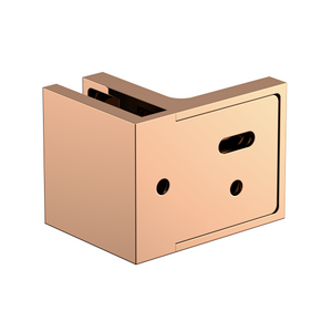 Stealth Wall to Glass 90 Degree Clamp with Leg and Cover Plate - Polished Rose Gold