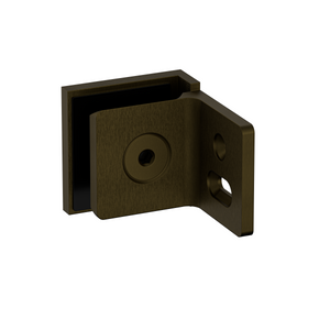 Stealth Wall to Glass 90 Degree Clamp with Leg and Cover Plate - Antique Brass