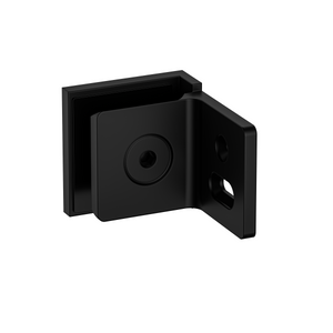 Stealth Wall to Glass 90 Degree Clamp with Leg and Cover Plate - Matte Black