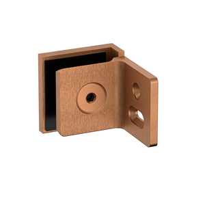 Stealth Wall to Glass 90 Degree Clamp with Leg and Cover Plate - Brushed Rose Gold
