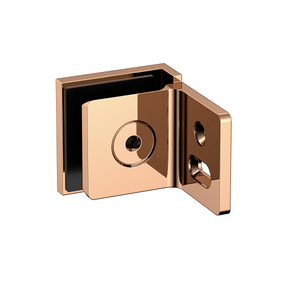 Stealth Wall to Glass 90 Degree Clamp with Leg and Cover Plate - Polished Rose Gold