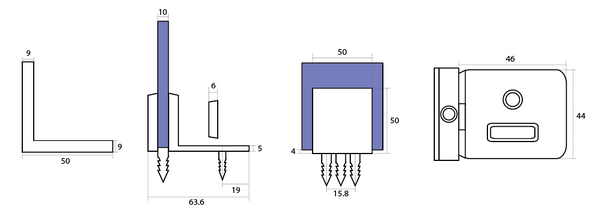 Stealth Wall to Glass 90 Degree Clamp with Leg and Cover Plate - Polished Rose Gold