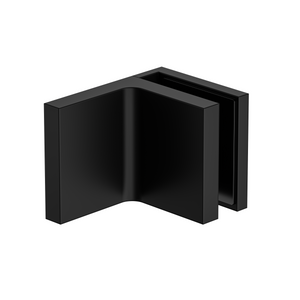 Stealth Wall to Glass 90 Degree Clamp with Leg and Cover Plate - Matte Black