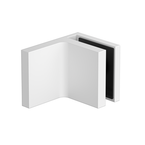 White wall to glass clamp with cover