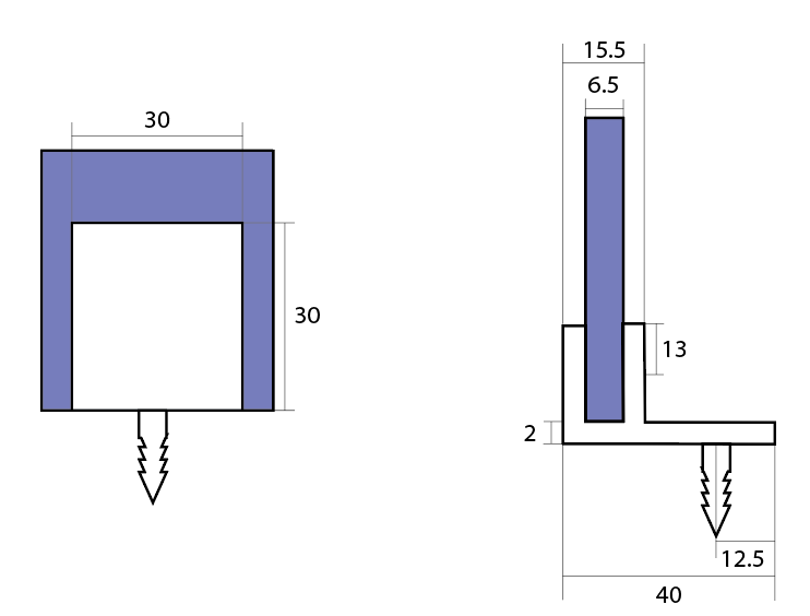 Boston Wall to 6 mm Glass 90 Degree Clamp with Leg Raw Brushed Brass
