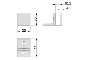 Boston Wall to Glass 90 Degree Clamp with Leg Polished Chrome