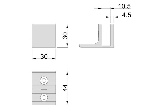 Boston Wall to Glass 90 Degree Clamp with Leg Soft Gold Brushed