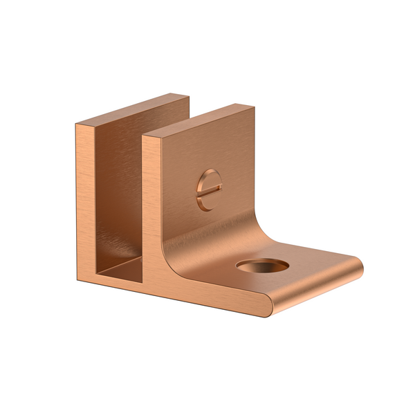 Boston Wall to 12 mm Glass 90 Degree Clamp with Leg Brushed Rose Gold
