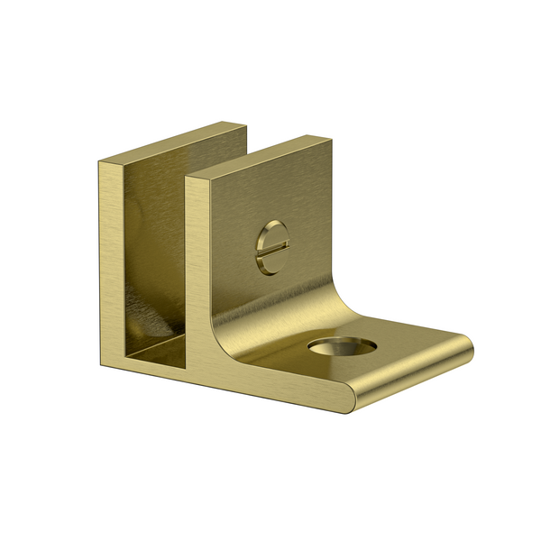 Boston Wall to Glass 90 Degree Clamp with Leg Brushed Brass