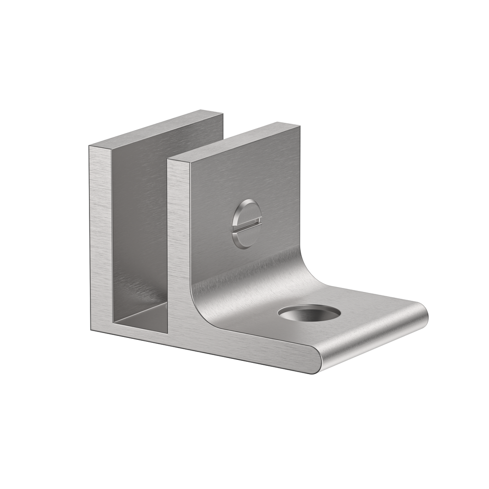 Boston Wall to 6 mm Glass 90 Degree Clamp with Leg Satin Nickel