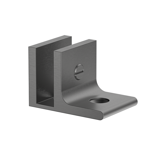 Boston Wall to Glass 90 Degree Clamp with Leg Brushed Gun Metal
