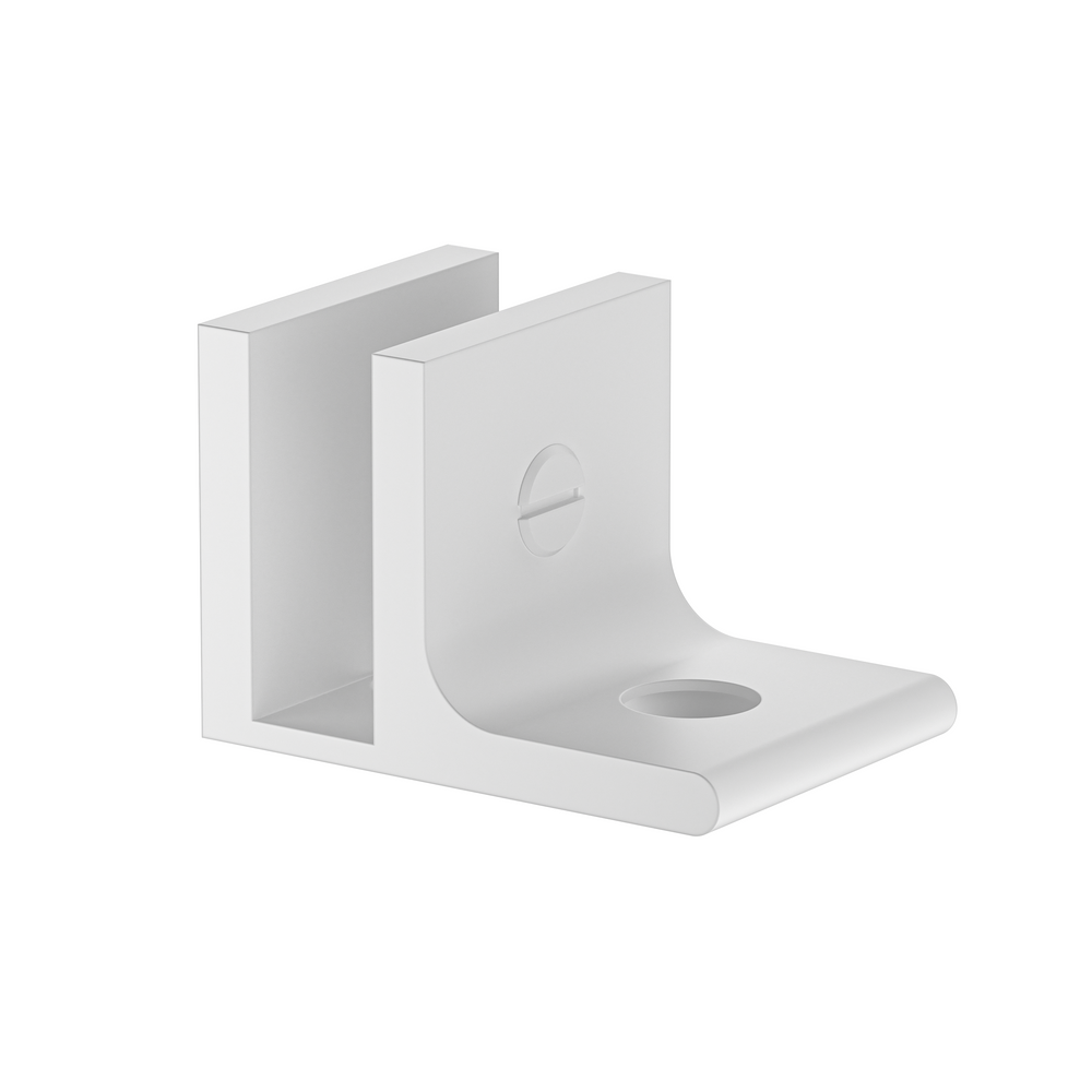 Boston Wall to 12 mm Glass 90 Degree Clamp with Leg White