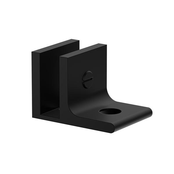 Boston Wall to 6 mm Glass 90 Degree Clamp with Leg Matte Black