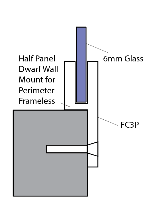 Boston Dwarf Wall to Glass 180 Degree Clip Polished Chrome