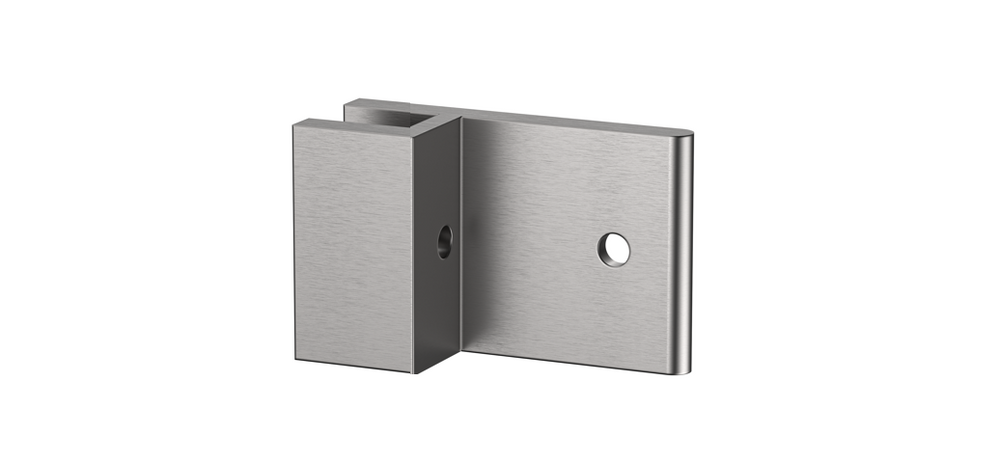 Boston Dwarf Wall to Glass 180 Degree Clip Satin Nickel