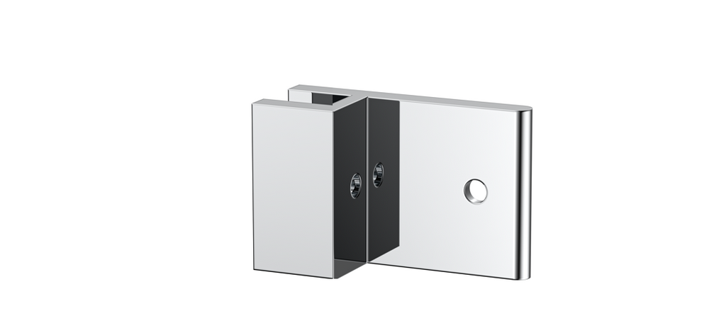 Boston Dwarf Wall to Glass 180 Degree Clip Polished Chrome