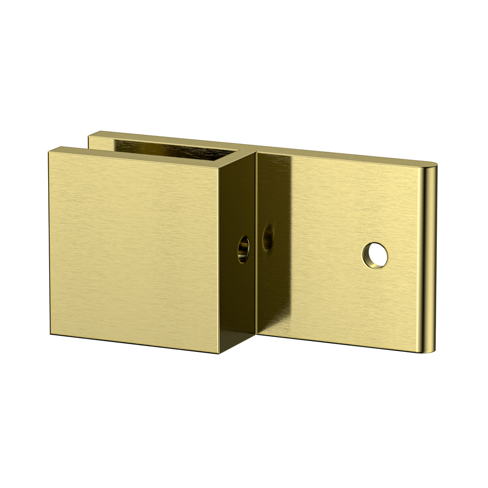 Boston Wall to 12mm Glass 180 Degree Clamp with Leg Brushed Brass